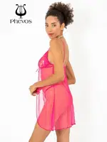 Phevos Ön Kısmı Açık 2li Gecelik Takımı Pembe farklı açı