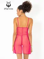 Phevos Ön Kısmı Açık 2li Gecelik Takımı Pembe görsel 4