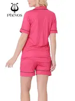 Phevos İnce Askılı Şortlu Pijama Takımı farklı açı