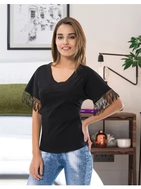 Derya Kurşun Püsküllü Yarım Kol Kadın Body Derya Kurşun 128