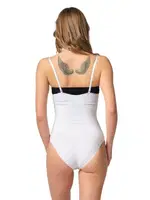 Seamless Önden Agraflı Göğsü Açık Boy Korse Emay 2043 Beyaz farklı açı