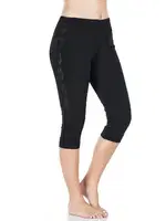 Şeritli Kısa Kadın Tayt Derya Kurşun 417 Siyah farklı açı