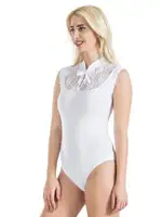 Sıfır Kol Dantelli Kadın Body Derya Kurşun 336 Beyaz görsel 5