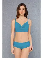Dantelli Dolgusuz Bralet Sütyen Slip Külot Takım Doreanse 12432 Yeşil görsel 5