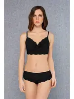 Dantelli Dolgusuz Bralet Sütyen Slip Külot Takım Doreanse 12432 Siyah
