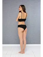 Dantelli Dolgusuz Bralet Sütyen Slip Külot Takım Doreanse 12432 Siyah detay görünüm