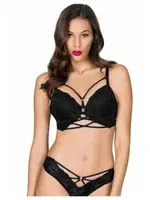 Silikonlu Taşlı Sütyen Takım Le Jardin 5025 Siyah