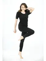 Termal Sauna Yarım Kollu Takım Sistina 746 Siyah detay görünüm