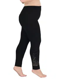 Lady Siyah Taş İşlemeli Büyük Beden Tayt Lady 1109