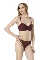 Soft Cup Straplez Sütyen Takım Fabony 4030 Bordo görsel 5