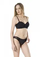 Soft Cup Straplez Sütyen Takım Fabony 4030 Siyah farklı açı