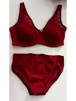 Toparlayıcı Sütyen Takım Le Jardin Christine 5035 Bordo detay görünüm