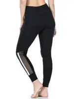 Transparan Detaylı Kadın Tayt Derya Kurşun 0605 Siyah detay görünüm