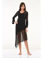 Transparan Detaylı Uzun Elbise Derya Kurşun 958 Siyah farklı açı