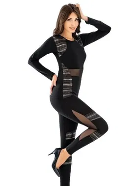 Derya Kurşun Tül Detaylı Modelli Tayt Takımı Derya Kurşun 1132