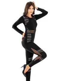 Derya Kurşun Tül Detaylı Modelli Tayt Takımı Derya Kurşun 1132