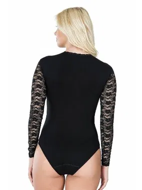 Derya Kurşun Uzun Kol Dantelli Kadın Body Derya Kurşun 342 - Alternatif Görünüm