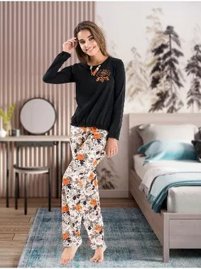 Derya Kurşun Uzun Kol Kadın Pijama Takım Derya Kurşun 1114