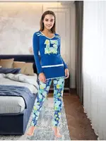 Uzun Kol Kadın Pijama Takım Derya Kurşun 1118 detay görünüm