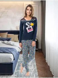 Derya Kurşun Uzun Kol Kadın Pijama Takımı Derya Kurşun 1113