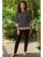 Uzun Kol T-Shirt ve Pantolon Pijama Takım Anıl 9760 Siyah