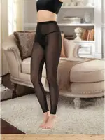 Uzun Transparan Kadın Tayt Derya Kurşun 479 Siyah