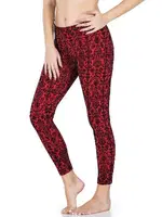 Varak Desenli Kadın Tayt Derya Kurşun 457 Bordo