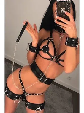 Vip Club Vip Club Kelepçeli ve Tasmalı Harness 1157