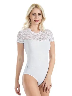 Derya Kurşun Yarım Kol Dantelli Kadın Body Derya Kurşun 338