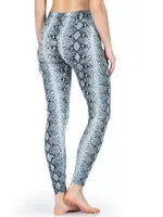 Yılan Derisi Görünümlü Uzun Kadın Tayt Derya Kurşun 444 Mavi detay görünüm