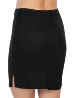 Yırtmaçlı Midi Jupon Emay 1438 Siyah detay görünüm