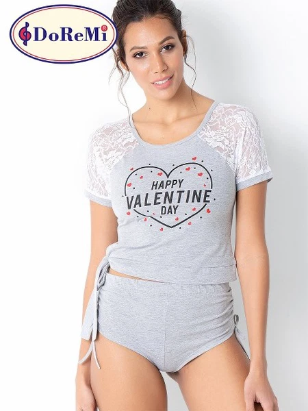 DoReMi Yandan Bağlamalı Şortlu Pijama Takımı
