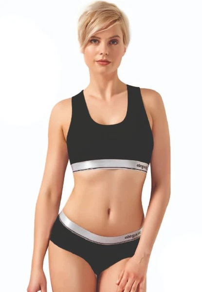 Elegant Siyah Spor Sütyeni Ve Yüksek Bel Külotlu Takım 23002-YG Öztaş