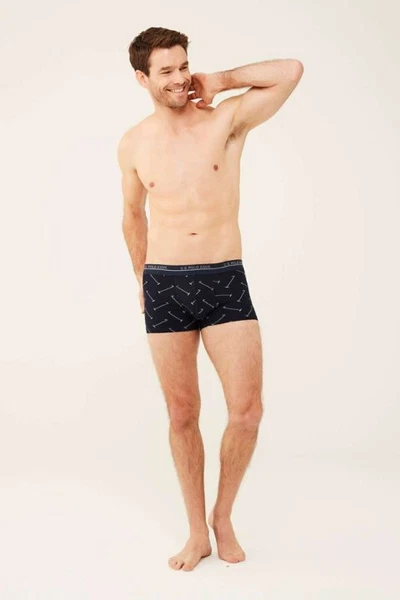 Erkek Lacivert Gri Melanj Baskılı 3 Lü Boxer U.S. Polo Assn. 80426