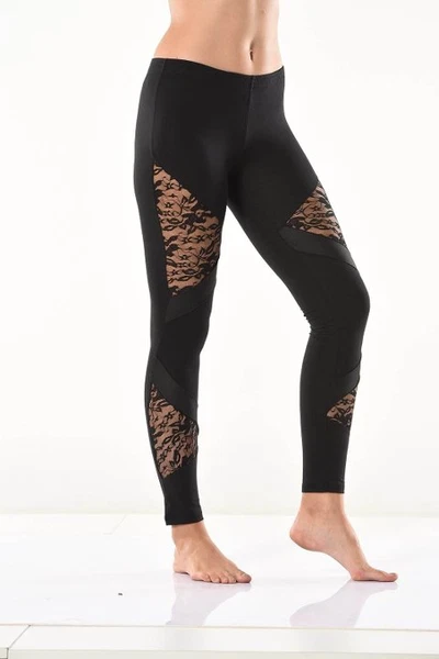 Güpür Dantel Detaylı Kadın Tayt Derya Kurşun 0583