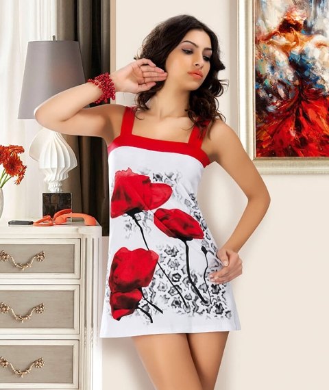 Kare Yaka Çiçek Desenli Tunik Derya Kurşun 903