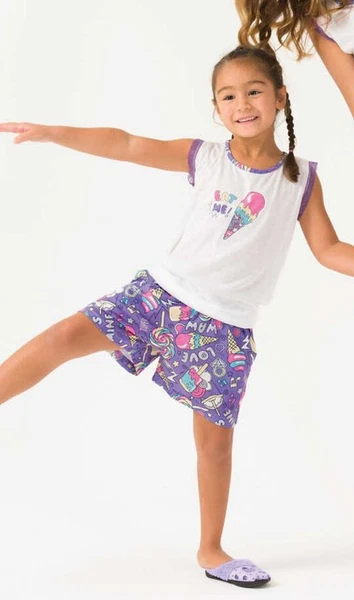 Kız Çocuk Viskon Şort Takım Yeni İnci CKP347