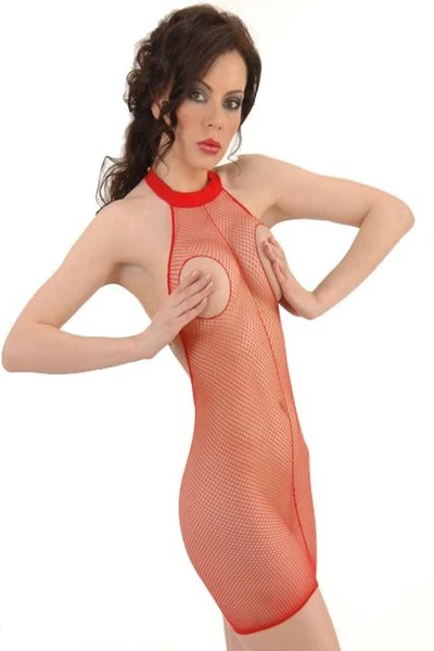 La Blinque Erotik Kırmızı File Elbise 965K