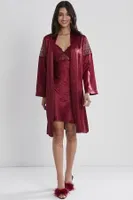 6lı Gelin Çeyiz Seti Saten Çeyiz Takım Pierre Cardin 6955 Bordo görsel 25