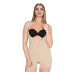 Agraflı Kalın Askılı Kısa Paça Badi Korse Form Time 9033 Ten