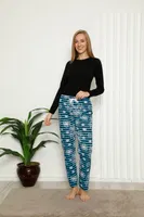 Kadın Pamuklu Alt Pijama Akbeniz 27389 Mavi