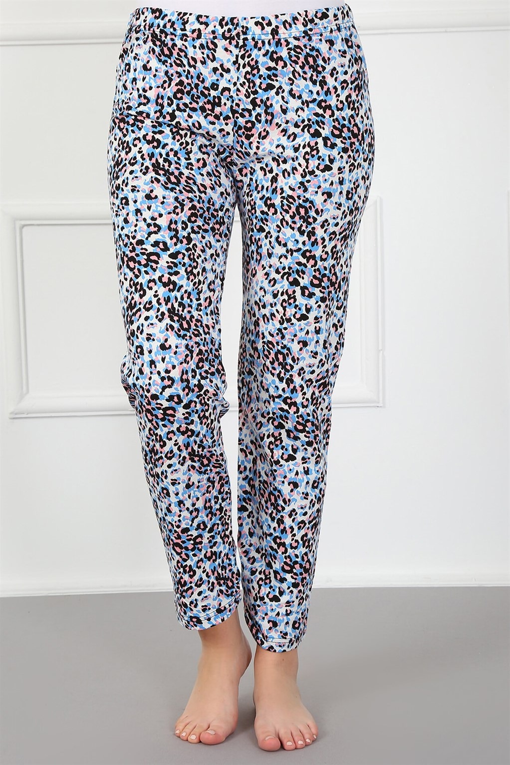 Kadın Leopar Pamuklu Alt Pijama Akbeniz 27437