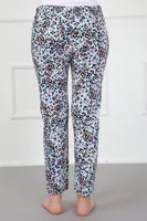 Kadın Leopar Pamuklu Alt Pijama Akbeniz 27437 Ekru farklı açı