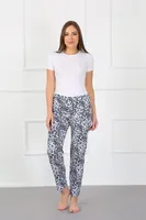 Kadın Leopar Pamuklu Alt Pijama Akbeniz 27437 Ekru görsel 4