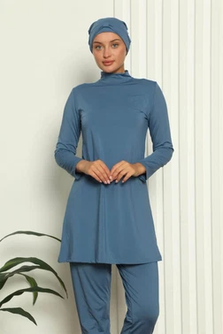 Akbeniz İndigo Mavi Tam Tesettür Likralı Mayo 31050
