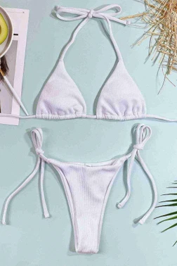 Bağlamalı Bikini Üst Beyaz Angelsin MS41628 - Alternatif Görünüm