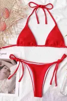 Bağlamalı Bikini Üst Kırmızı Angelsin MS41628 Kırmızı detay görünüm