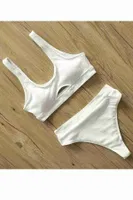 Angelsin Göğüs Dekolteli Bikini Üst Beyaz MS41608 Beyaz detay görünüm