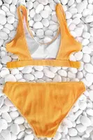Angelsin Özel Kumaş Bikini Alt Sarı MS42919-Sarı Sarı farklı açı