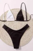Angelsin Siyah Beyaz Bikini Üst Çok Renkli MS41618 Çok Renkli farklı açı